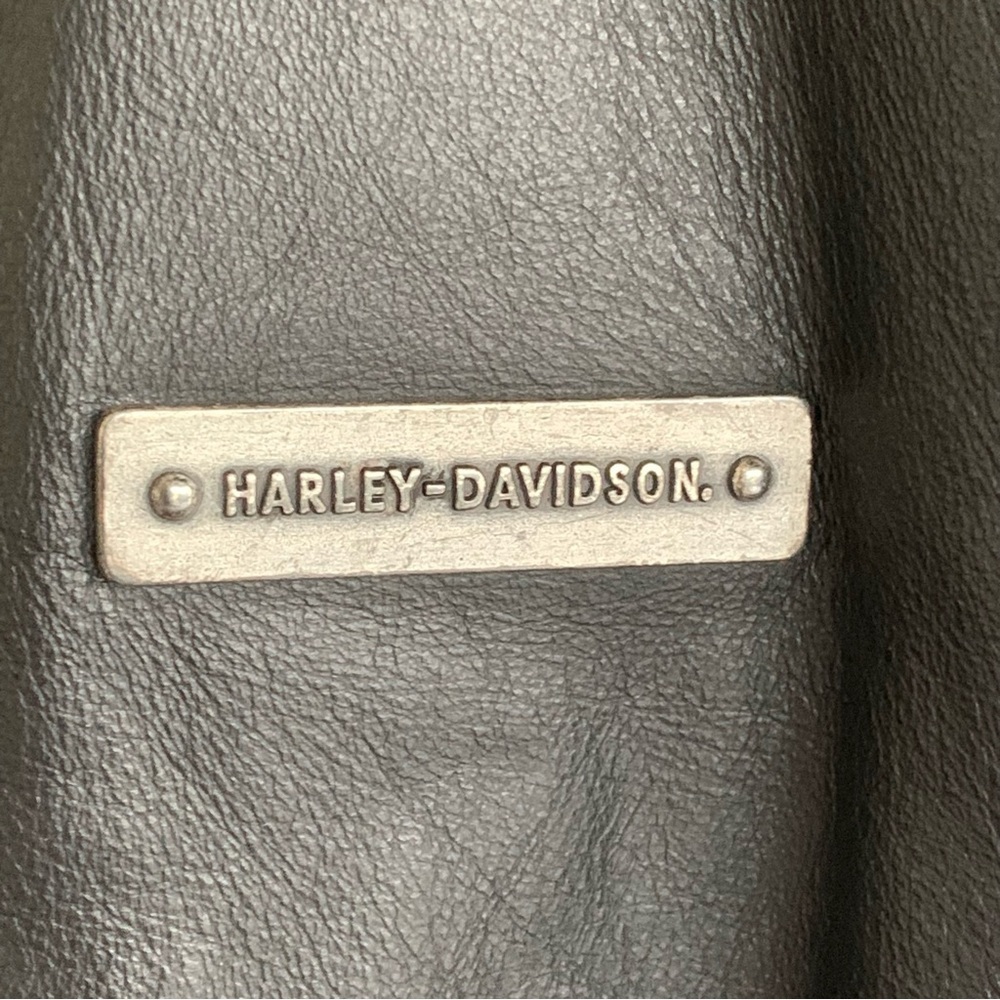 Harley Davidson Black Leather Jacket Moto Women’s Size L Motorcycle Coat Lace Up - Picture 5 of 10